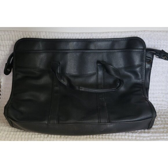 Heritage Portfolio bag Vinyl Zipper Top 3 section pockets briefcase soft sided - Picture 2 of 15